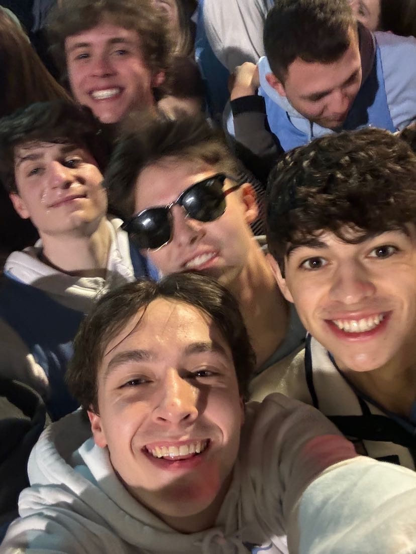 Steve Draughn with his friends at UNC's Franklin Street after a big win against Duke